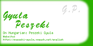 gyula peszeki business card